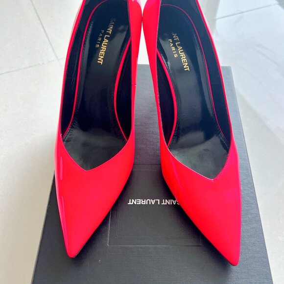 SAINT LAURENT Kiki 85 Pumps in Bright Pink Patent Leather – IT 40 / US 9–9.5 - Picture 4 of 11